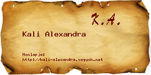 Kali Alexandra névjegykártya